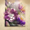 3D Floral Wall Art – Purple & White Blossoms