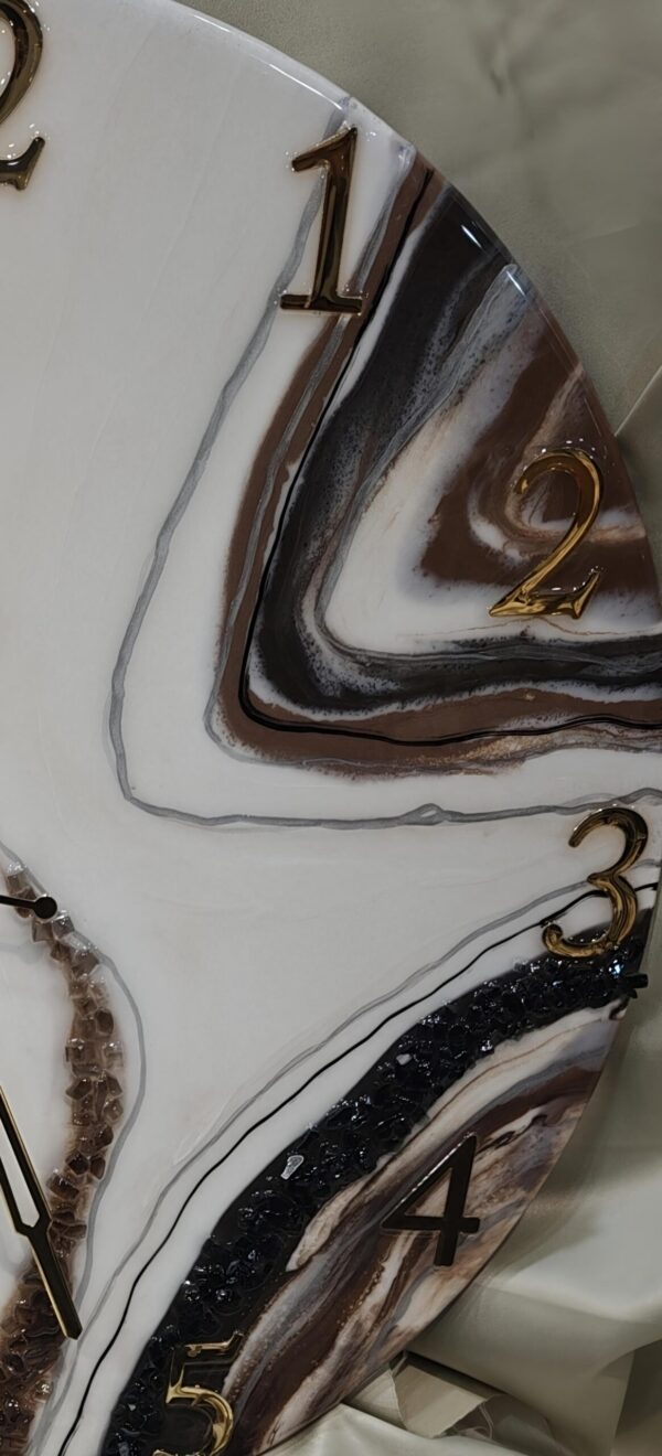 Resin Wall Clock with Geode-Inspired Detailing - Image 3