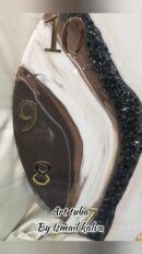 Resin Wall Clock with Geode-Inspired Detailing