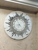 Elegant Resin Wall Clock with Sunburst Design and Crystalline Accents