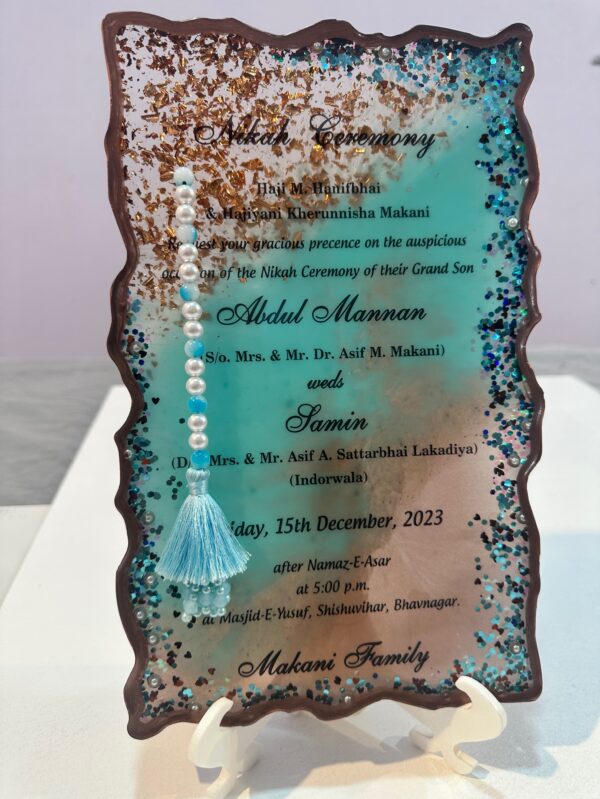 Exquisite Resin Wedding Invitation Card: A Fusion of Art and Tradition